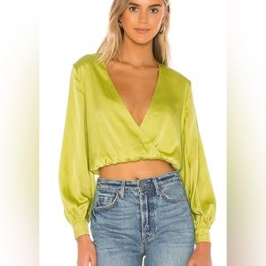 superdown Abigail Wrap Top. Color:Lime XS
